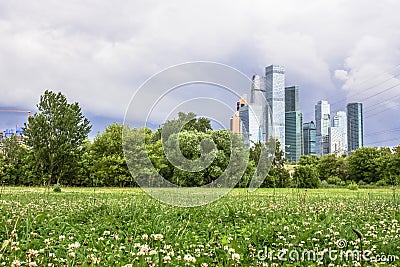 View on the Moscow International Business Centre MIBC from Fili. Stock Photo